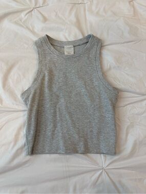 Essentials Full Tilt Light Gray Ribbed Tank